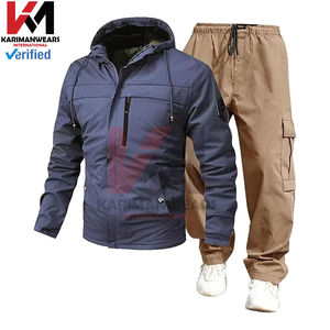 Ensemble de survêtement athlétique pour homme, 2 pièces, fermeture éclair intégrale, jogging décontracté, survêtement de sport, tenue de sport pour la salle de sport, la course à pied, l'entraînement - Product Image 3