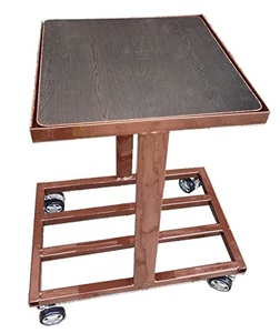 Chariot en bois pour plantes, pots de fleurs | Support de plante à rouler robuste avec verrouillage - Product Image 2