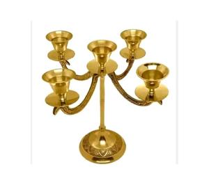 Premium Quality Tall <b>Candelabra</b> in Aluminium <b>Gold</b> Color <b>Candelabra</b> Centerpiece For Home And Wedding Use - Product Image 2
