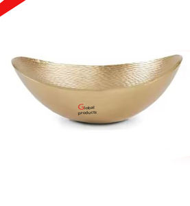 Cuenco para servir comida de acero inoxidable con acabado dorado para restaurante y bar de hotel - Product Image 4