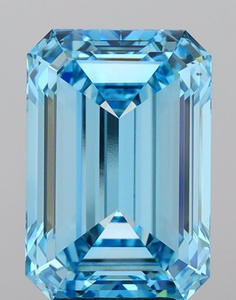 Diamante cultivado en laboratorio azul Esmeralda 5,08 CT Fancy Vivid Blue VS2 Fabricación para joyería de diamantes - Product Image 1