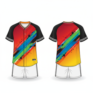 Uniforme de Béisbol PrimeField, Logotipo Personalizado por Sublimación, 100% Poliéster, Cuello en V, Secado Rápido, Unisex, para Entrenamiento y Partidos - Product Image 4
