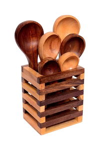 Solid Natural <b>Wooden</b> Spatula Set | Handcrafted <b>Kitchen</b> Cooking <b>Utensils</b> | Non-Stick Safe Heat Resistant <b>Wooden</b> Tools - Product Image 6