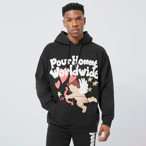 Sudadera con capucha unisex en relieve 3D con logotipo personalizado OEM 100% algodón patrón sólido temporada de invierno con cuello con capucha - Product Image 1