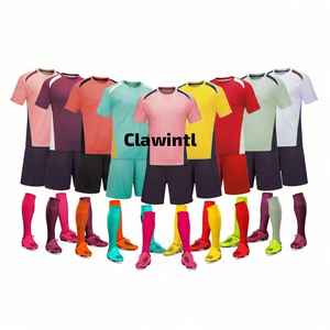 Conjunto de uniforme de fútbol con logotipo personalizado y número de tarifa al por mayor, ropa de fútbol de poliéster transpirable, chándal de corte automatizado para hombre 2025 - Product Image 3