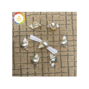 Anneaux de serviette en coquillages faits à la main utilisant de véritables coquillages naturels, anneaux de serviette en coquille de conque en cristal, finition élégante faite à la main pour les fêtes - Product Image 5