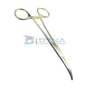 3 pinces chirurgicales de verrouillage hémostatique de qualité O.R KELLY 5.5 incurvées avec poignée en or - Product Image 3