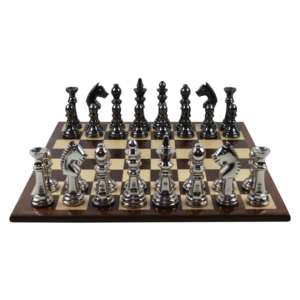 Metal con diseño acrílico Juego de Ajedrez de lujo con diseño de acabado brillante y decoraciones combinadas pulidas Juego mental de madera y metal - Product Image 6