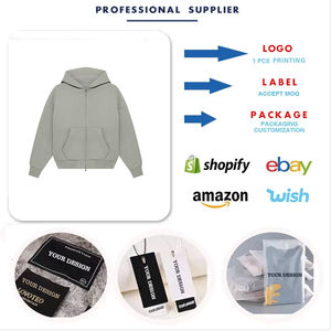 OEM ODM Logo personnalisé impression de broderie 3D poids lourd 400GSM 500GSM 100% coton recadrée sweats à capuche zippés pour hommes solide à capuche - Product Image 6
