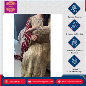 Nouvelle arrivée Kurti Palazzo Dupatta ensemble pour occasions spéciales 3 pièces de grande qualité en fausse georgette indienne pour femmes - Product Image 2