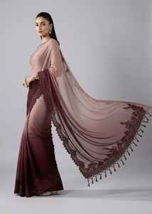 Robes de sari longues pour femmes, en polyester, avec logo personnalisé brodé, pour les mariages et les fêtes, couleur personnalisée, résistantes à l'humidité - Product Image 4