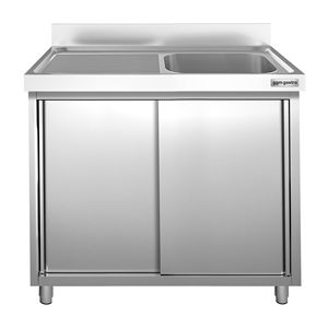 ตู้ซิงค์เชิงพาณิชย์ PREMIUM - สแตนเลส - 1000x700 มม. - อ่างเดี่ยวขวา - Product Image 4