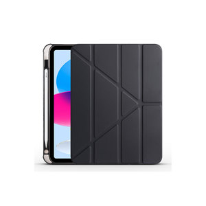 เคส Netzy 2025 สีดำ สำหรับ iPad รุ่นที่ 11 แบบพับได้สามตอน พร้อมช่องใส่ดินสอ ผลิตจากวัสดุ TPU และ PU ที่ทนทาน - Product Image 1