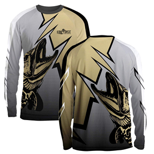 Sublimation personnalisée pour hommes Upf50 Protection SPF anti-UV Séchage rapide Performance à manches longues Vêtements de pêche en mer en polyester uni - Product Image 3