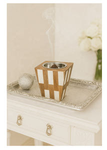 เตาบาฮาร์เดอร์ทำจากไม้เรซินสไตล์อาหรับหรูหราทำจากไม้เรซินฝังด้วยเม็ดเรซินปักลายเพชรที่วางธูปสำหรับบ้าน - Product Image 2