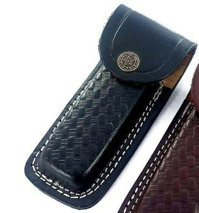Étui pour couteau en cuir personnalisable fait à la main gaine extérieure porte-couteau pliant ceinture support OEM pour hommes - Product Image 2