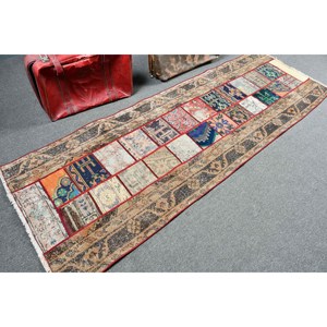 Turkish Rug, Runner 2.9x8.4 ft Vintage Rug, <b>Brown</b> Ombr <b>Wool</b> Rug - Product Image 2