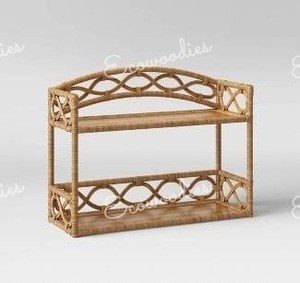 Almacenamiento de mimbre Rectangular de 3 estantes de fibra de bambú Natural hecho a mano de alta calidad para uso en interiores y exteriores organizador de estantes - Product Image 4