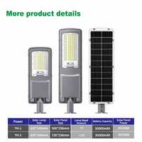 Lampe solaire tout-en-un pour éclairage de rue, LED, extérieure, IP65, étanche à la pluie, allumage/extinction automatique, charge rapide pour l'éclairage routier