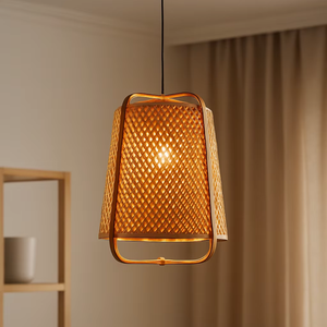 ECONA Lampe suspendue en bambou léger et durable faite à la main avec un design moderne et élégant - Product Image 4