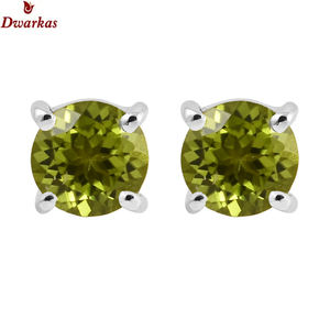 Boucles d'oreilles élégantes en argent sterling 925 avec péridot et pierre, bijoux fins classiques pour fête de mariage ou cadeau - Product Image 2