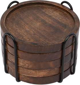 Sous-verres en bois de qualité supérieure avec des designs antiques vintage et un artisanat durable - Product Image 4