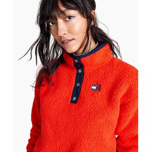 Felpa a Collo Alto Rossa Tommy Jeans per Donna, Comoda per l'Inverno, Taglia X-Small - Product Image 3