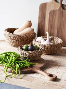 Ensemble de bols en jonc de mer Marlow avec bord vaisselle naturelle décor de présentation de repas produits vietnamiens en gros écologiques - Product Image 4