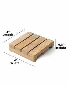 Juego de Posavasos de Madera Indios, Diseño Cuadrado Pintado a Mano, Tamaño Personalizado para Tazas, Decoración de Mesa de Comedor, Regalos Modernos Indios - Product Image 3