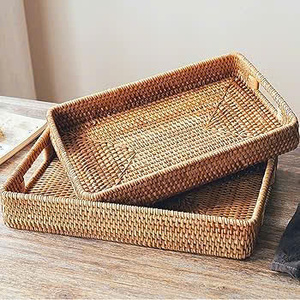 Eco-Friendly <b>Woven</b> Rattan Tray <b>Basket</b> for Rustic Decor and Everyday Use Durable and Stylish - BLUE LOTUS From Vietnam - Product Image 5