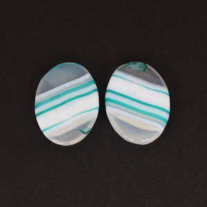 Pierre précieuse en vrac, agate bleue en dentelle, cabochon ovale, pierre précieuse pour la fabrication de bijoux, bagues, boucles d'oreilles, pierre précieuse artisanale pour bijoux - Product Image 4