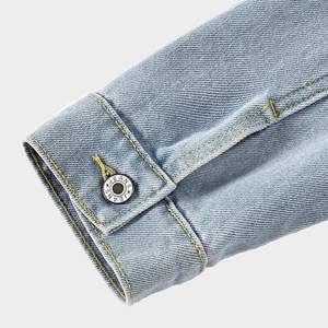 Ladyful Women's Vintage <b>Bride</b> Denim <b>Jacket</b> 100% Cotton 320g Medium Wash Windproof Breathable Regular Fit Pockets Solid - Product Image 6