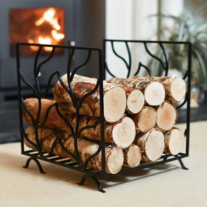 Support de rangement pour bois de chauffage en métal noir, moderne, en forme de A, disponible à prix de gros. - Product Image 6