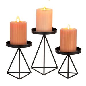 Juego de 3 Portavelas Redondos de Hierro Negro, Decoración para Fiestas y Bodas, Decoración de Mesa, También para Regalos - Product Image 6