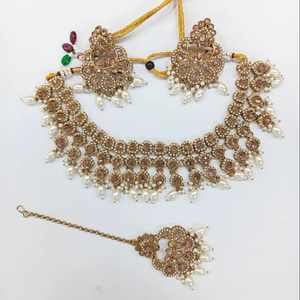 Bijoux indiens en gros, bijoux bon marché pour les fêtes, collier en cristal argenté, ensemble de bijoux - Product Image 1