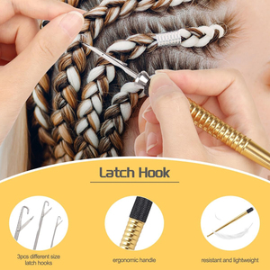 Comfortable Ergonomic Design, Removable <b>Crochet</b> Latch <b>Hook</b> With 3 Sizes of Latch Needles 2mm 3.4mm 6.6mm - Product Image 6