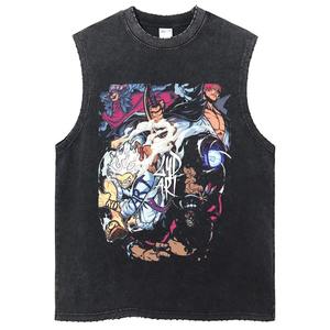 Chaleco lavado de verano de talla grande para hombre, ropa informal estilo Hip Hop, camisetas sin mangas gráficas personalizadas de algodón de gran tamaño, camiseta de gimnasio de secado rápido transpirable - Product Image 5