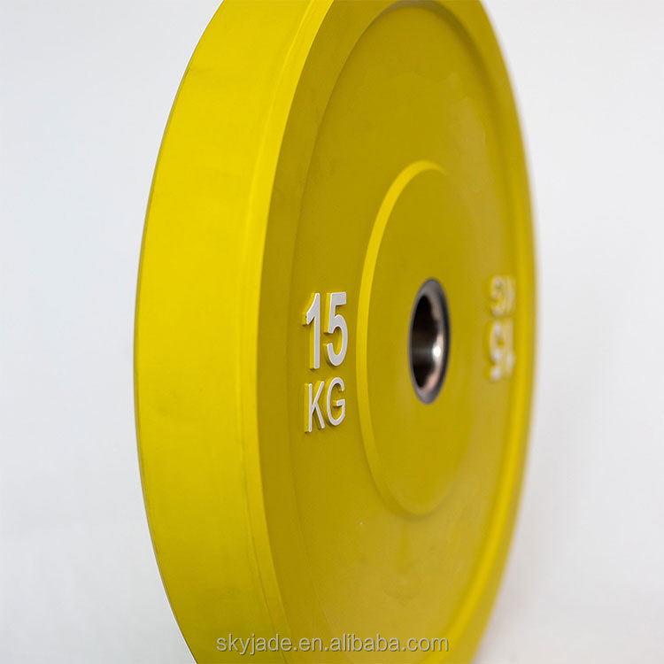 15kg Yellow Rubber Bumper Plate - Durable Strength Training