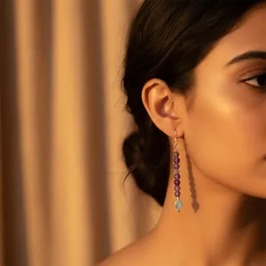 Pendientes de Plata 925 con Amatista para Mujer, Accesorio de Moda para Uso Diario - Product Image 1