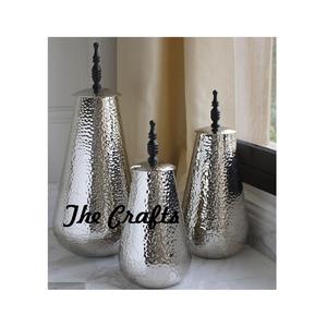 Vase à fleurs en aluminium argenté en vrac, qualité supérieure, forme ronde, pot à fleurs pour la décoration de table - Product Image 5