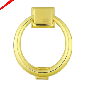 Aldaba de puerta de forma redonda con acabado dorado New Look para hogar y hoteles - Product Image 1