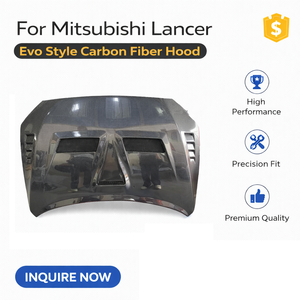 Kap Mesin Serat Karbon dengan Ventilasi untuk Mitsubishi Lancer (2008-2017) |   Penggantian Kap Mesin Depan Gaya EVO |   Kualitas OEM - Product Image 1