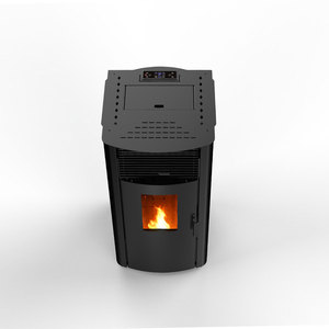 Poêle à granulés autonome au design moderne, chaudière en fonte avec fenêtre de visualisation frontale et commande tactile pour chauffage intérieur - Product Image 2