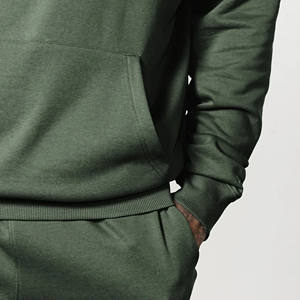Wholesale Custom Logo Green <b>Oversized</b> Pullover 2 pieces Hoodie & <b>Jogger</b> Heavyweigth Cotton Men Sweatsuite Tracksuit Set For Men - Product Image 6