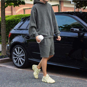 2025 nouveau Logo personnalisé hommes à capuche coton lourd plaine pull surdimensionné sweat à capuche sweat blanc goutte épaule à capuche pour hommes - Product Image 3