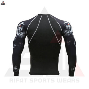 2025 <b>Customized</b> Camo <b>Compression</b> <b>Shirts</b> Anti-UV Sublimation <b>Design</b> Your Own Logo Latest Gym Fitness Sets Unisex 100% Polyester - Product Image 2