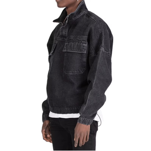 Chemise en jean ajustée sur mesure pour homme, manches longues, streetwear, service OEM, tenue décontractée quotidienne, séchage rapide, respirante, économique - Product Image 6