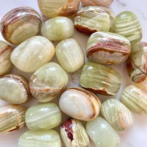 Caída de mármol de ónix verde, cristal de piedras caídas de ónix de mármol, piedra de caída de ónix - Product Image 6