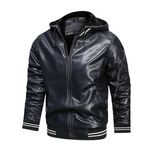 Chaqueta de plumón de cuero para hombre, cuello de piel de oveja de invierno, chaqueta acolchada de cuero para hombre, abrigo de plumón de talla grande, chaqueta de cuero genuino para hombre - Product Image 4