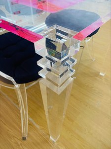 Clear Acrylic Table Supplier Home Use Dinning Table Dining White Transparent High Quality for Sale - Product Image 2